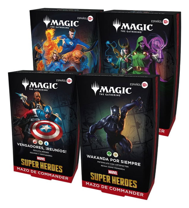 Wizards of the Coast Magic the Gathering Marvel Super Heroes Commander Decks Carton (4) ESPAGNOL Wizards of the Coast Magic the Gathering Marvel Super Heroes Commander Decks Carton (4) ESPAGNOL