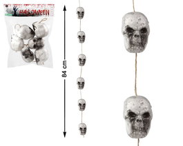 Guirnalda de Calaveras pour Halloween - Décoration Murale et Suspendue de 84 cm - Création d'Ambiance Effrayante pour Fête Thématique