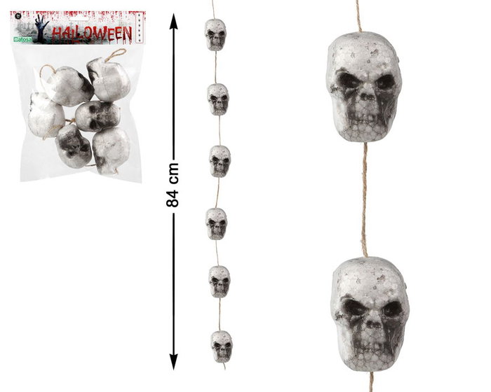 Guirnalda de Calaveras pour Halloween - Décoration Murale et Suspendue de 84 cm - Création d'Ambiance Effrayante pour Fête Thématique Guirnalda de Calaveras pour Halloween - Décoration Murale et Suspendue de 84 cm - Création d'Ambiance Effrayante pour Fête Thématique