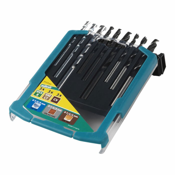 Ensemble de forets Wolfcraft Acier Plastique 9 Pièces 91 Pièces Ensemble de forets Wolfcraft Acier Plastique 9 Pièces 91 Pièces