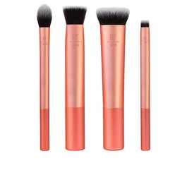 Real Techniques - Lot de 4 pinceaux pour le maquillage du visage, Set de base 256 257 258 402, UltraPlush, vegan, sans cruauté