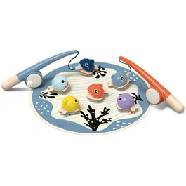 TOP BRIGHT - Attrape les Poissons - Jeu éducatif magnétique pour enfant dès 2 ans - Inclut 6 poissons magnétiques, 2 cannes à pêche et un tapis en tissu