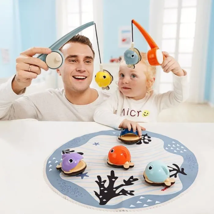 TOP BRIGHT - Attrape les Poissons - Jeu éducatif magnétique pour enfant dès 2 ans - Inclut 6 poissons magnétiques, 2 cannes à pêche et un tapis en tissu TOP BRIGHT - Attrape les Poissons - Jeu éducatif magnétique pour enfant dès 2 ans - Inclut 6 poissons magnétiques, 2 cannes à pêche et un tapis en tissu