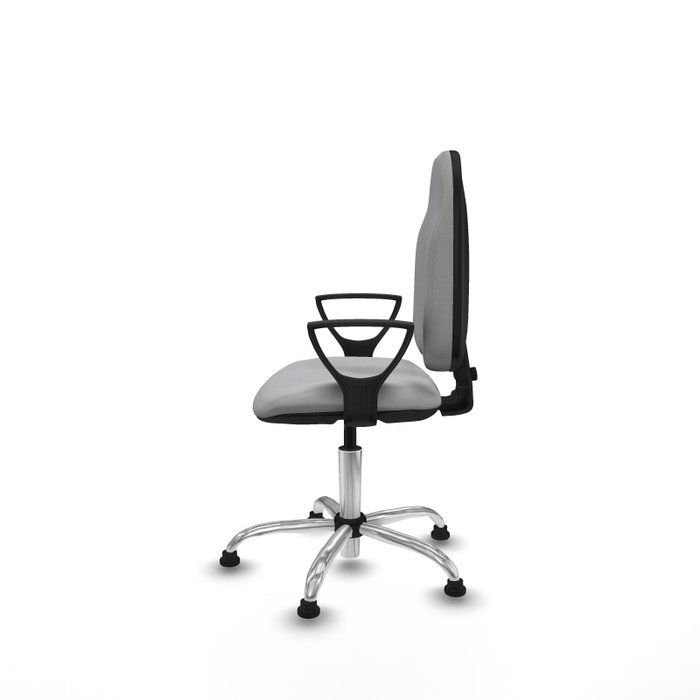 PIQUERAS Y CRESPO Chaise de bureau Algarra, tissu gris clair, base chromée