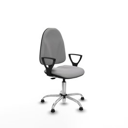 PIQUERAS Y CRESPO Chaise de bureau Algarra, tissu gris clair, base chromée