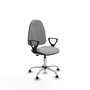 PIQUERAS Y CRESPO Chaise de bureau Algarra, tissu gris clair, base chromée