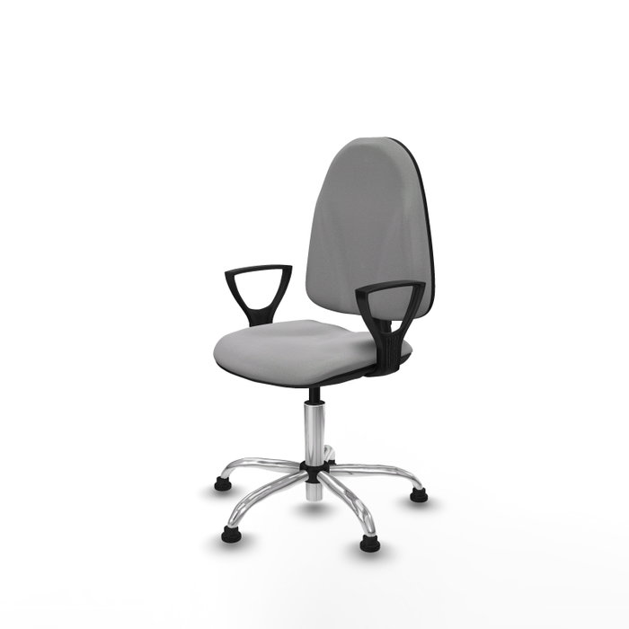 PIQUERAS Y CRESPO Chaise de bureau Algarra, tissu gris clair, base chromée