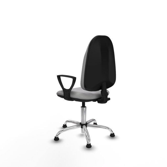 PIQUERAS Y CRESPO Chaise de bureau Algarra, tissu gris clair, base chromée
