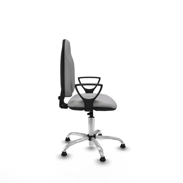PIQUERAS Y CRESPO Chaise de bureau Algarra, tissu gris clair, base chromée