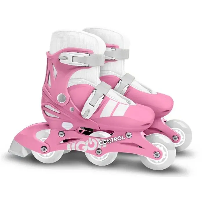 Stamp - Patins en ligne évolutifs 2-en-1 STAMP SKIDS CONTROL avec roues en PVC 60*24mm, taille ajustable 27-30 - Rose
