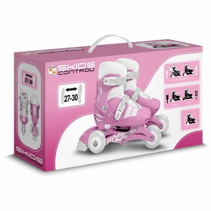 Stamp Patins en ligne 2-en-1 Skids Control Rose Taille 27-30