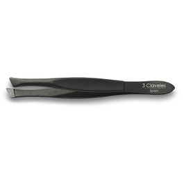Tres Claveles Pince à épiler biseautée noire 8 cm