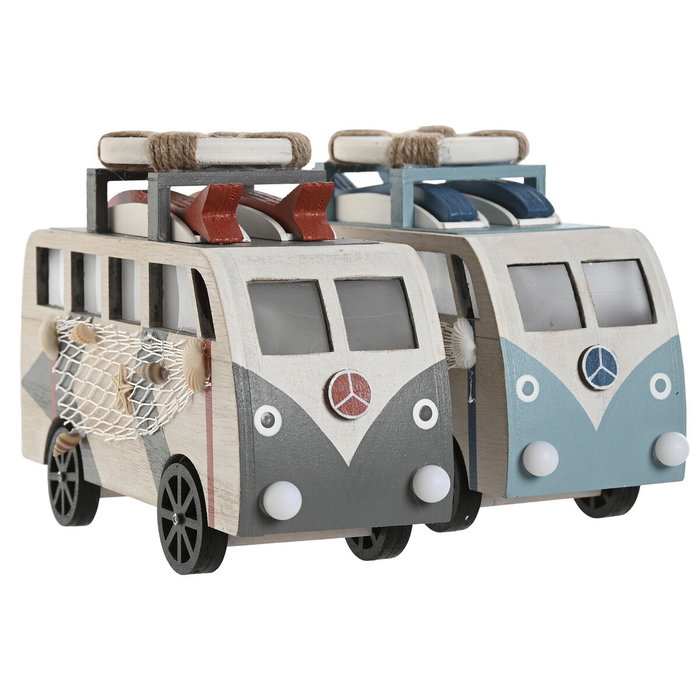 Figurine Décorative Home ESPRIT Bleu Blanc Terre cuite 22 x 7 x 14 cm (2 Unités)