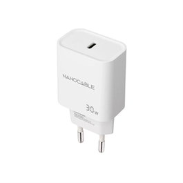 Nanocable Chargeur Mural USB-C PD 30W Blanc - Cargador Pared - Réf. C Pd 30 W