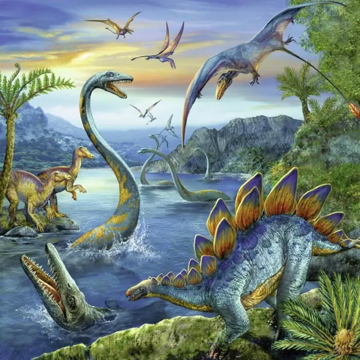 Ravensburger - Coffret de 3 puzzles enfants 49 pièces - La fascination des dinosaures - Paysage et nature - À partir de 5 ans