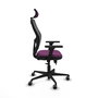Piqueras Y Crespo Chaise de bureau Jorquera, Similicuir Morado/Maille Noire, 3D/2D/1D