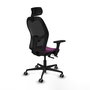 Piqueras Y Crespo Chaise de bureau Jorquera, Similicuir Morado/Maille Noire, 3D/2D/1D