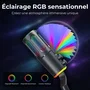 The G-Lab K-MIC-NEON Microphone de streaming et gaming USB, RGB, pour PC et consoles, captation audio professionnelle, noir