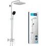 GROHE 26985001 Colonne de douche avec mitigeur monocommande - Economie d'eau - Chrome - Douchette Pluie 25cm et Pommeau 11cm 2 Jets