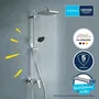 GROHE 26985001 Colonne de douche avec mitigeur monocommande - Economie d'eau - Chrome - Douchette Pluie 25cm et Pommeau 11cm 2 Jets