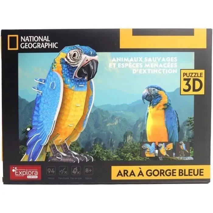 Explora Puzzle 3D Perroquet Oiseau Construction 94 Pièces Jeu Éducatif à Assembler sans Colle pour Enfants Dès 8 Ans