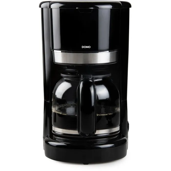 Domo DO1141K Cafetière Filtre 900 W 12 Tasses 1.5 L Noir avec Filtre Permanent et Arrêt Automatique
