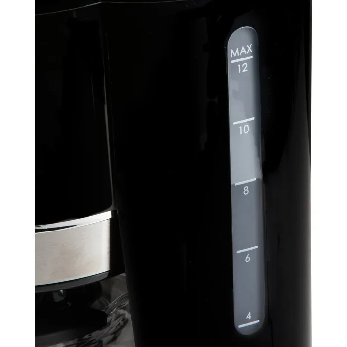 Domo DO1141K Cafetière Filtre 900 W 12 Tasses 1.5 L Noir avec Filtre Permanent et Arrêt Automatique