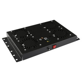 Lanview Logon RAF120BL Module de ventilateur avec thermostat analogique, Noir, Prise UK