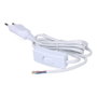 Edm Connexion avec interrupteur 3A, 1,5m, 2x0,75mm, câble plat blanc