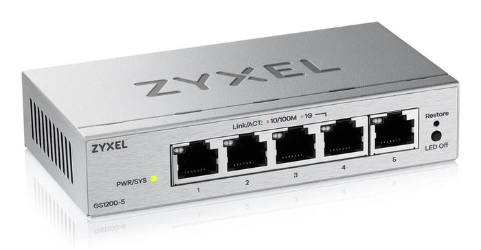 Zyxel GS1200-5V3 Switch Gigabit Ethernet 5 ports Silver Zyxel GS1200-5V3 Switch Gigabit Ethernet 5 ports Silver