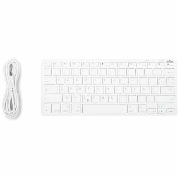 Bluestork MINI MAC R Clavier Sans Fil Rechargeable Blanc AZERTY