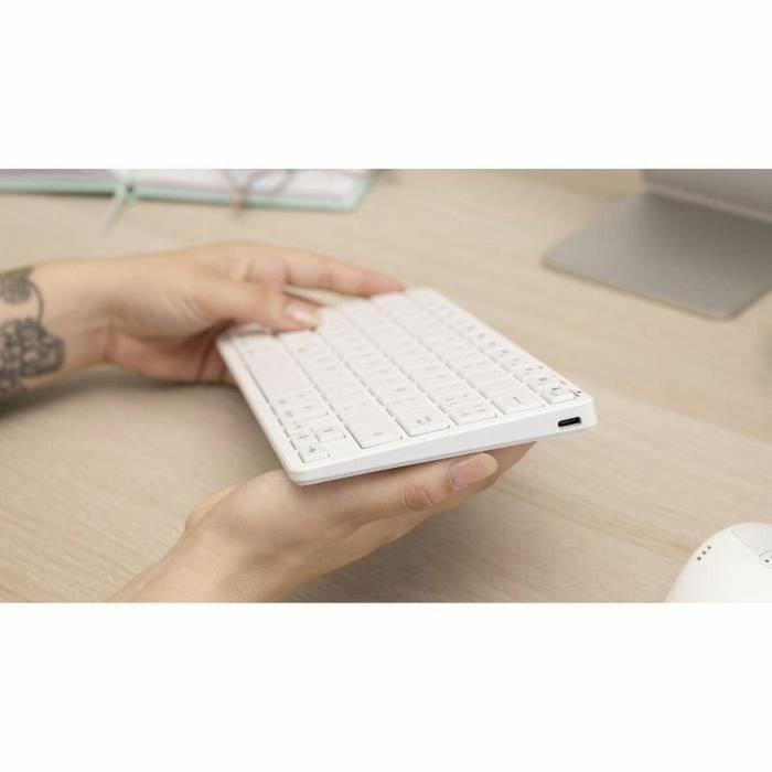 Bluestork MINI MAC R Clavier Sans Fil Rechargeable Blanc AZERTY