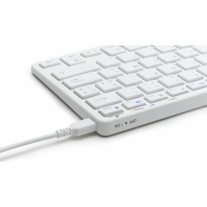 Bluestork MINI MAC R Clavier Sans Fil Rechargeable Blanc AZERTY