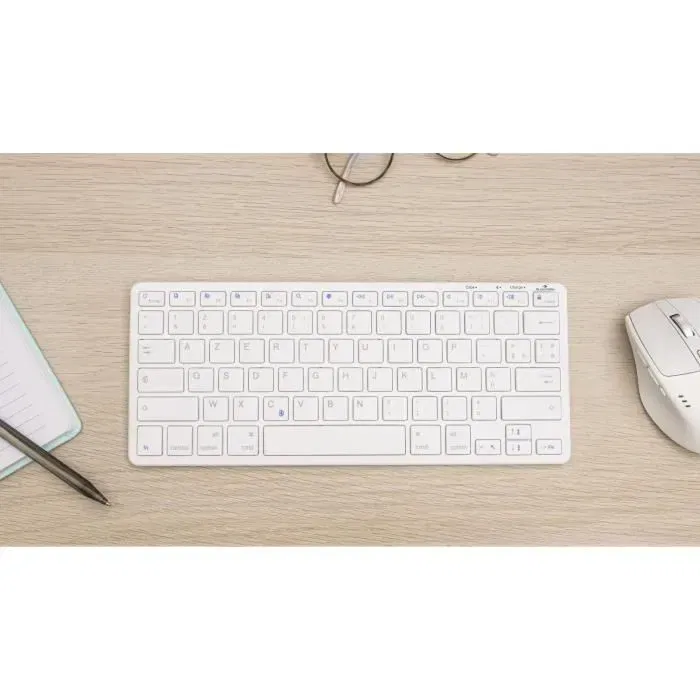Bluestork MINI MAC R - Clavier sans fil compact et rechargeable pour Mac OS - Blanc