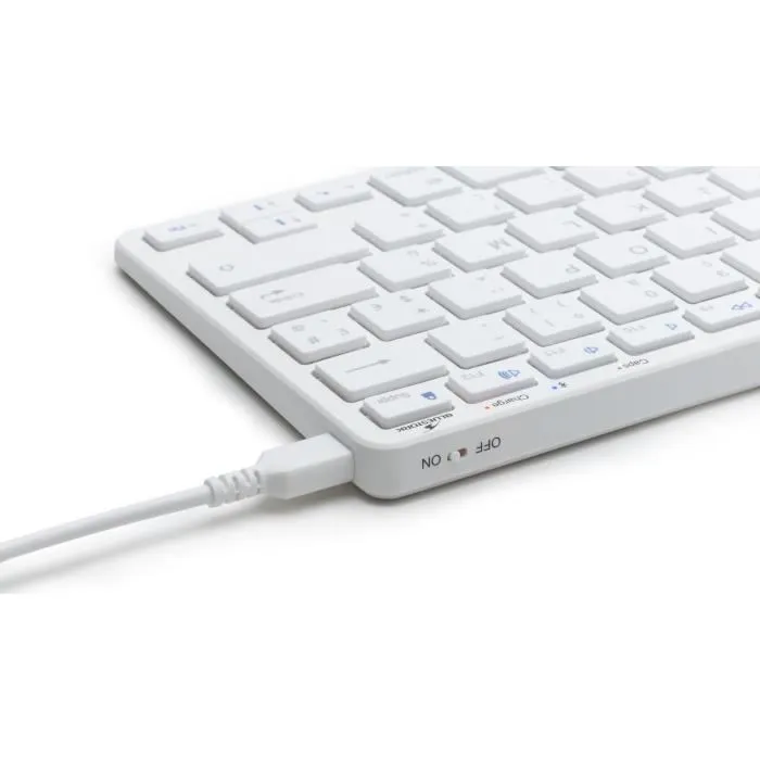 Bluestork MINI MAC R - Clavier sans fil compact et rechargeable pour Mac OS - Blanc
