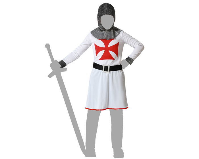 Déguisement de Chevalier des Croisées pour Enfant 3-4 Ans - Tunique avec Ceinture et Bonnet en Polyester Déguisement de Chevalier des Croisées pour Enfant 3-4 Ans - Tunique avec Ceinture et Bonnet en Polyester