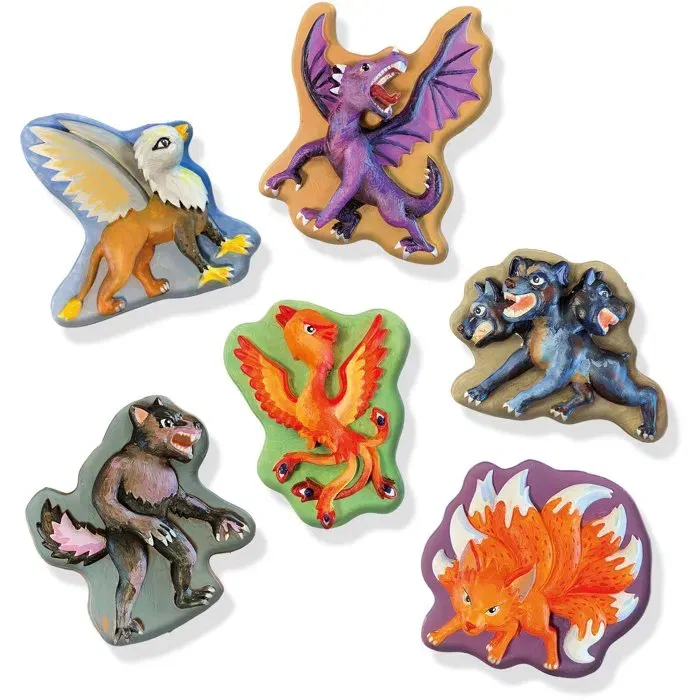Ses Creative - Kit d'activité manuelle Créatures mythiques - Moulage et peinture - Dragon, phénix, loup-garou - Pour enfants 5 ans et plus - Réf. Hobby Blue
