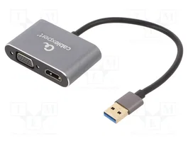 GEMBIRD Adaptateur Cablexpert USB 3.0 vers Full HD 1080p, 0,15 m, noir