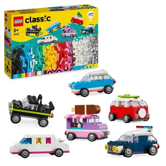 Lego 11036 Classic - Set de Construction Créatif avec Véhicules pour Enfants - Voiture de Police, Camion de Glaces, 4x4, Limousine, Chargeuse et Plus Lego 11036 Classic - Set de Construction Créatif avec Véhicules pour Enfants - Voiture de Police, Camion de Glaces, 4x4, Limousine, Chargeuse et Plus