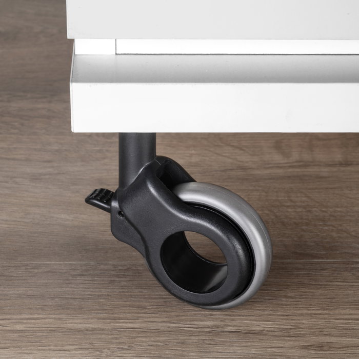 Emuca Lot de 4 roulettes Hole 2 avec plétine de montage, diamètre 60mm, Acier et Plastique, Plastique gris