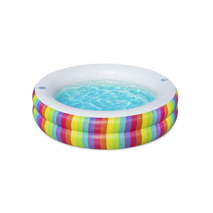 Bestway Piscine Enfant 2 Arceaux Arc-en-ciel 206x206x51cm +6 Ans Jardin 54443