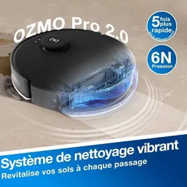 ECOVACS DEEBOT N20 Pro Plus Robot Aspirateur Laveur avec Vidange Automatique de la Poussière, Puissance 8000Pa, Batterie 300 Min