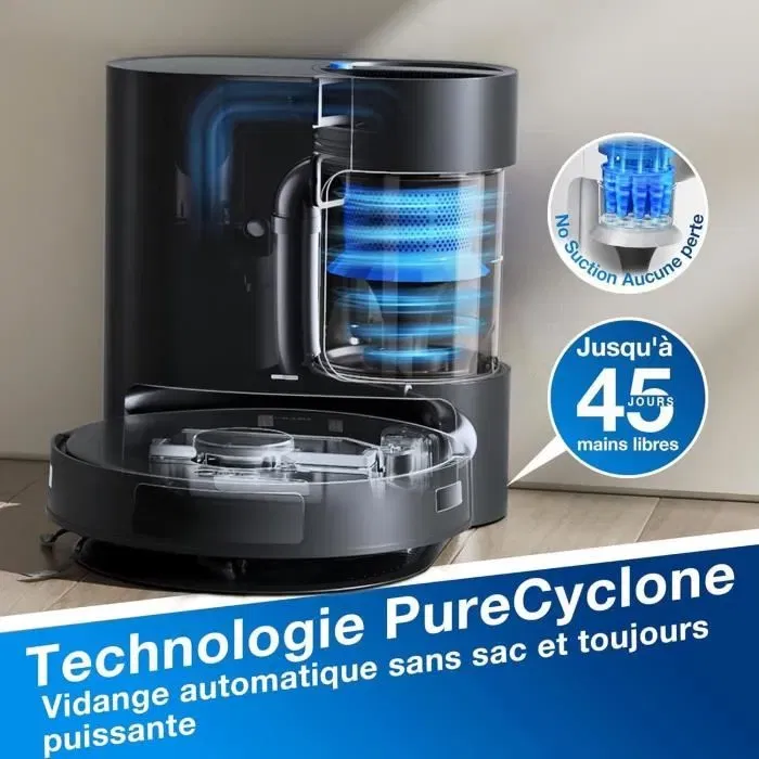 ECOVACS DEEBOT N20 Pro Plus Robot Aspirateur Laveur avec Vidange Automatique de la Poussière, Puissance 8000Pa, Batterie 300 Min