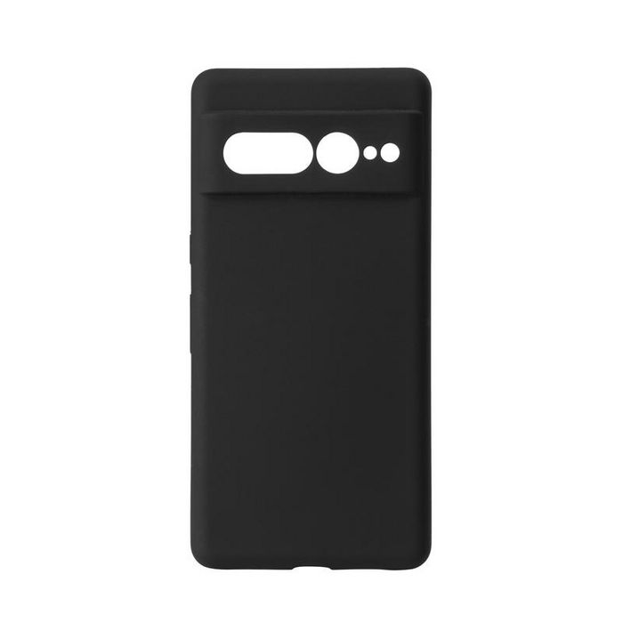 eSTUFF Coque silicone Google Pixel 7 Pro - Noir - Protection effet soie avec doublure microfibre