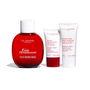 Clarins - Coffret Découverte Soins : Eau Dynamisante Spray 100 ml + Beauty Flash Balm Éclat 15 ml + Lotion Corporelle au Beurre de Karité 30 ml + Pochette