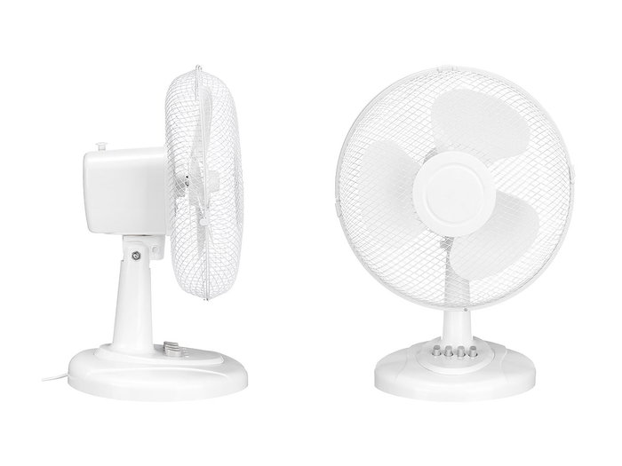 Argon Ventilateur de Table 40W Blanc 33.5x47.5x27 cm 3 Vitesses Oscillation 75° Inclinable