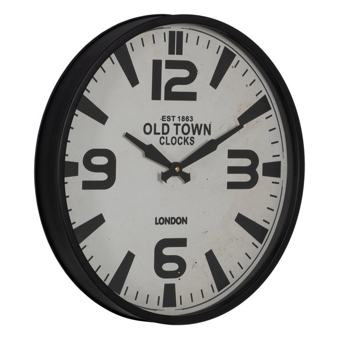 BigBuy Home Horloge Murale Blanc Noir Fer 46 x 46 x 6 cm