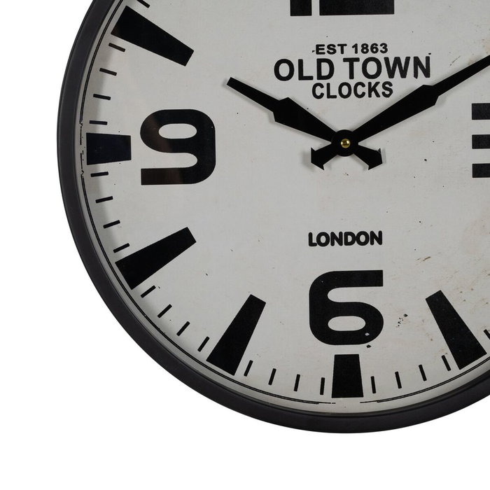 BigBuy Home Horloge Murale Blanc Noir Fer 46 x 46 x 6 cm