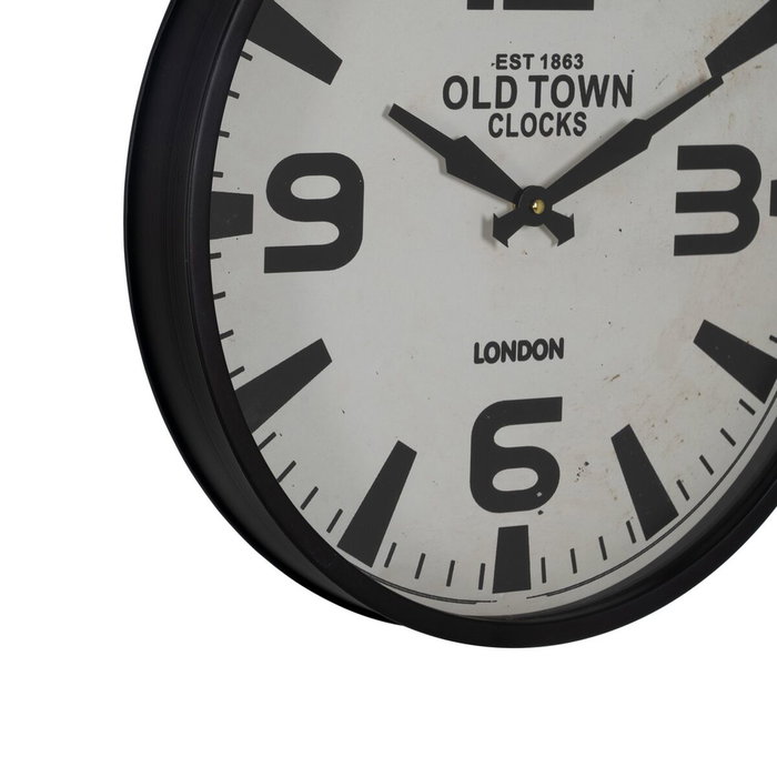 BigBuy Home Horloge Murale Blanc Noir Fer 46 x 46 x 6 cm