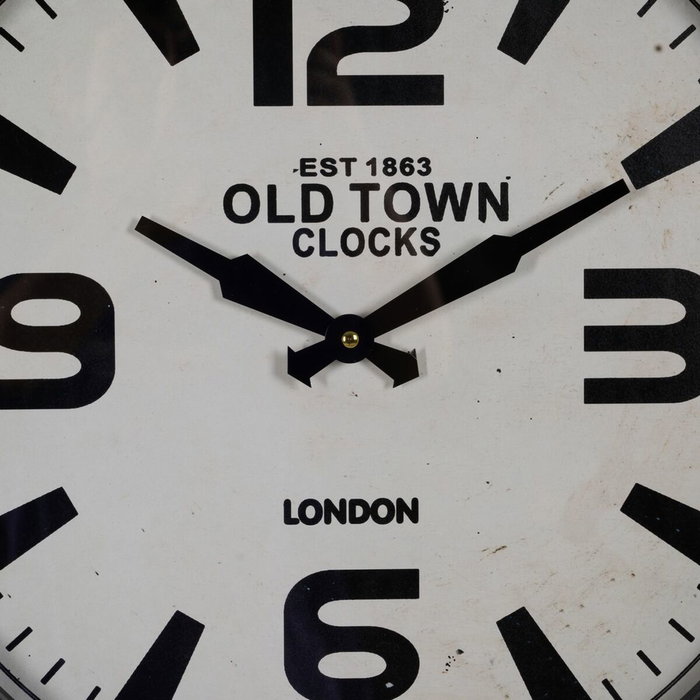 BigBuy Home Horloge Murale Blanc Noir Fer 46 x 46 x 6 cm